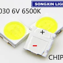 100 шт. 3030 Белый светодиодный 110-120LM 6V-150mA холодный белый 6000-6500k 3030 SMD светодиодный Диод