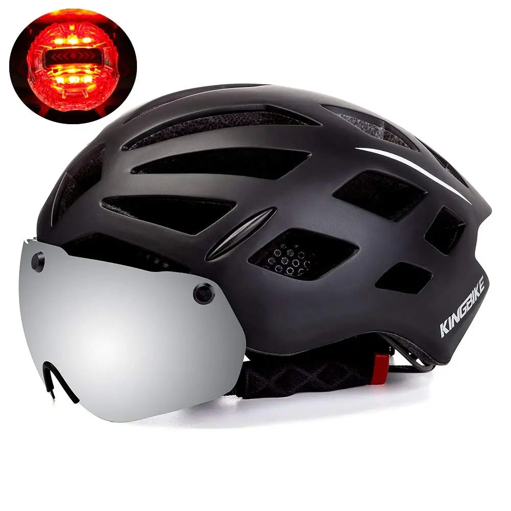 Bicycle Helmet With Detachable Eye Shield Goggles 100 UV400 Protection