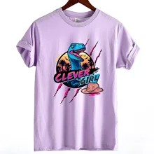 Футболка в стиле Харадзюку, забавная Футболка с принтом динозавра из парка Юрского периода, Повседневная летняя футболка, женская футболка, женские топы