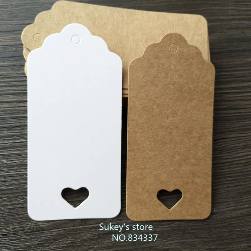

50pcs/lot 2 colors Kraft paper Hang tag Retro Gift Hang tag 4x9cm