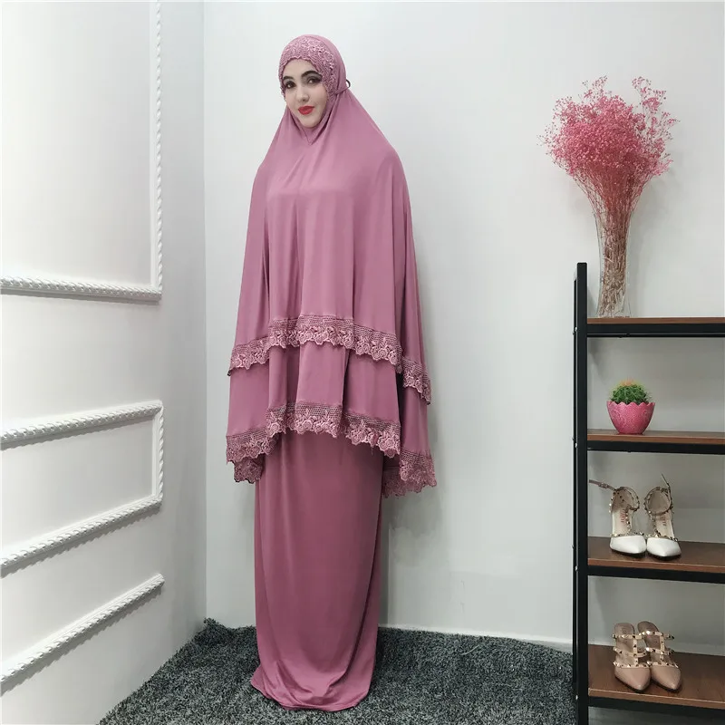 Ramadan Robe Abaya Dubai Turkey Islam Hijab Elasticity Muslim Dress For Everybody Kaftan Abayas For Women Tesettur Elbise - Цвет: Фиолетовый