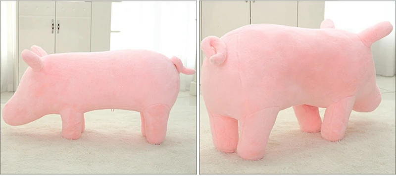 Dorimytrader kawaii pink pig plush sofa large piggy lazy chair bearing 100kg room deco Leisure partner birthday gift DY50278 (5)
