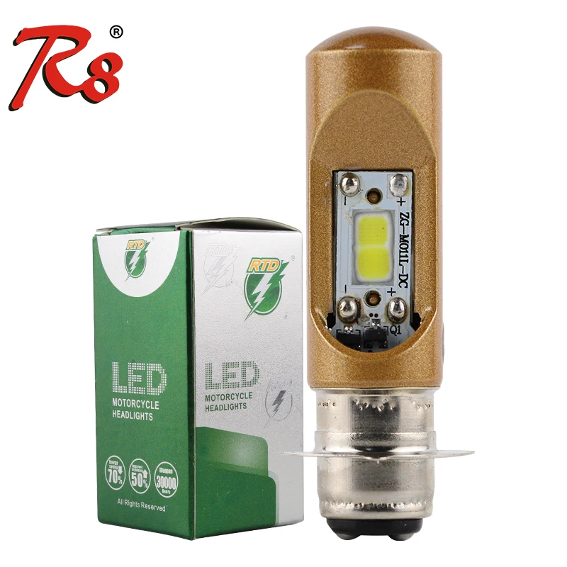 

R8 Single Claw 1pcs P15D H6 H6M LED Motorcycle Headlight Bulb 12V DC 8W 800LM Hi Lo Beam Scooter Motorbike Headlamp