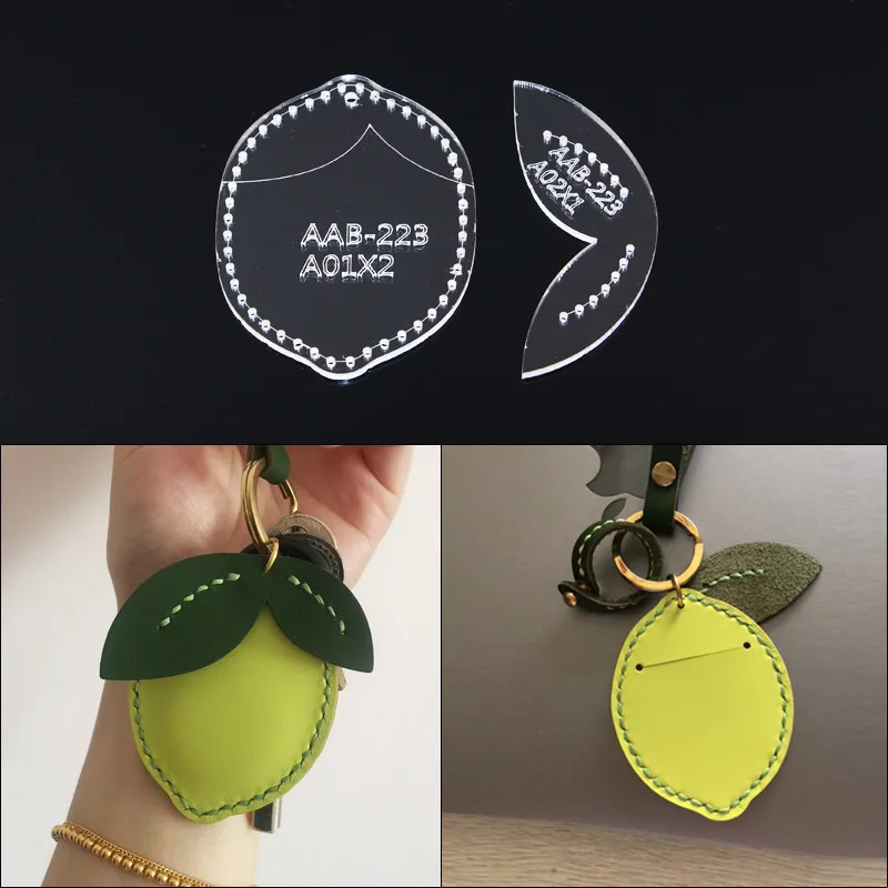 

1 Set Acrylic Stencil Laser Cut Template DIY Leather Handmade Craft Cartoon lemon keychain pendant Sewing Pattern