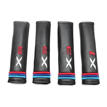 

For BMW X1 X3 X4 X5 X6 E53 E70 E71 E83 F15 F20 Z3 Z4 E49 M5 M6 M3 Safety Belt Pad Carbon Fiber Seat Belt Auto Pillow Car Styling