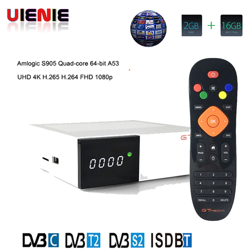

[Genuine] GTC decoder DVB-S2 DVB-C DVB-T2 ISDB-T Amlogic S905D android 6.0 TV BOX 2GB 16GB BT4.0 Satellite Receiver set tv box