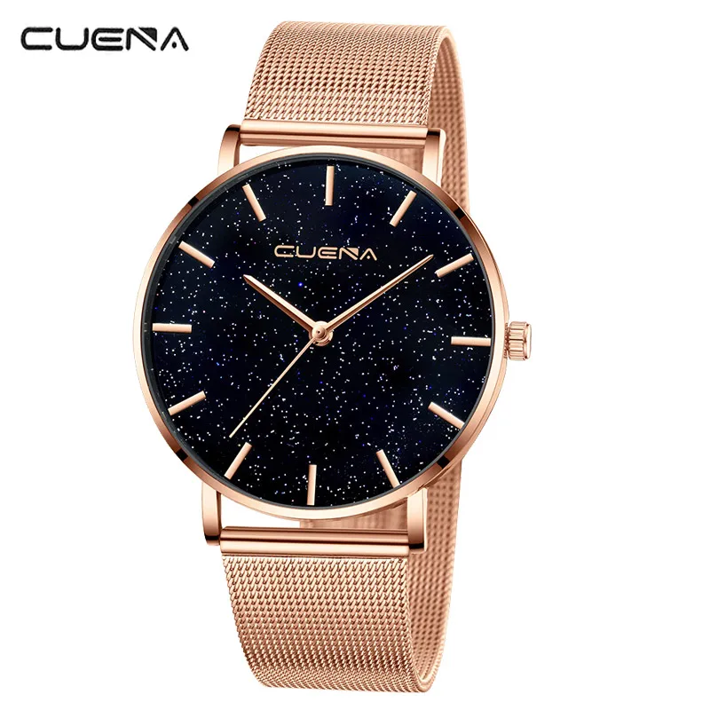 

CUENA Luxury Women Watches Ladies Stainless Steel Starry Sky Clock Fashion Quartz Wristwatches Relogio Feminino Zegarek Damski