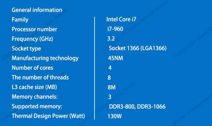 Intel core i7 960 INTEL i7-960 процессор intel core i7 960 3,2 ГГц четырехъядерный процессор LGA 1366 настольный процессор гарантия 1 год