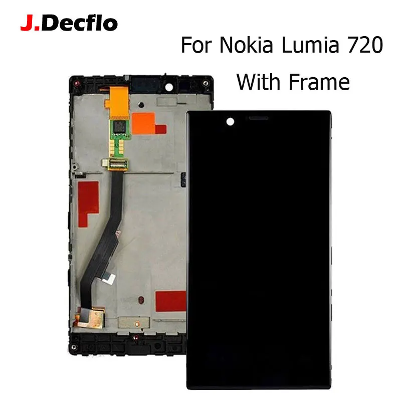 

For Nokia Lumia 720 LCD Display + 100% Tested Touch Screen With Frame Digitizer Assembly Replacement Parts Original Black