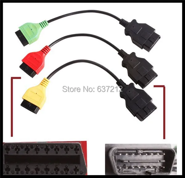 6 цветов диагностические кабели провода для MultiECUScan/FiatECUScan для Fiat, Alfa Romeo и Lancia 3 шт./компл. адаптеры A1, A2 и A3