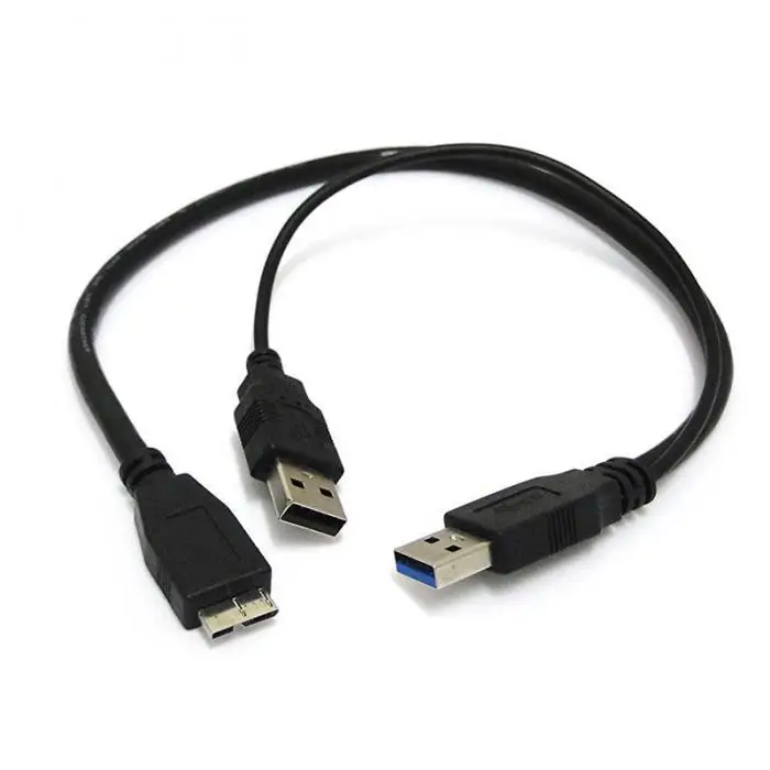 USB 3,0 двойной мощности Y Форма 2 X Тип A к Micro B Супер Скоростной кабель Внешние жесткие диски удлинитель провода разъем