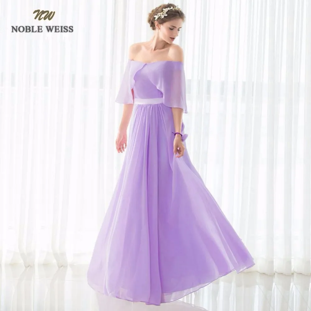 

NOBLE WEISS Special Occasion Dresses A-line Off the Shoulder Chiffon Long Evening Dresses New Arrival Formal Dresses Fit Pergant