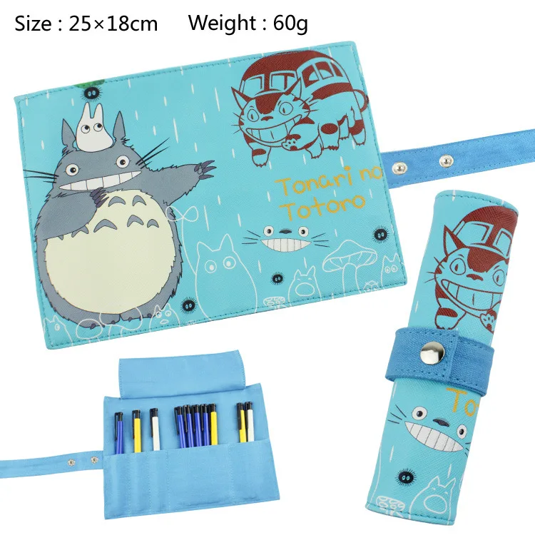 My Neighbor Totoro Stationery Pencil Case ,25*18cm Cartoon Anime Roll Hasp School Pencil Bag