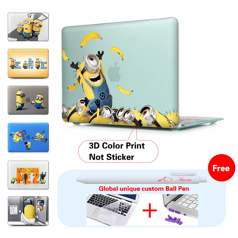 Minions Throw Bananas Crystal Case For Macbook Air 11 12 Pro Retina 13 15 Cover For
