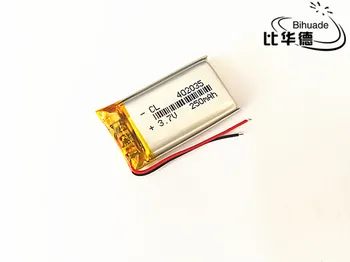 

5pcs/lot 3.7V 250mAh 402035 Lithium Polymer Li-Po li ion Rechargeable Battery cells For Mp3 MP4 MP5