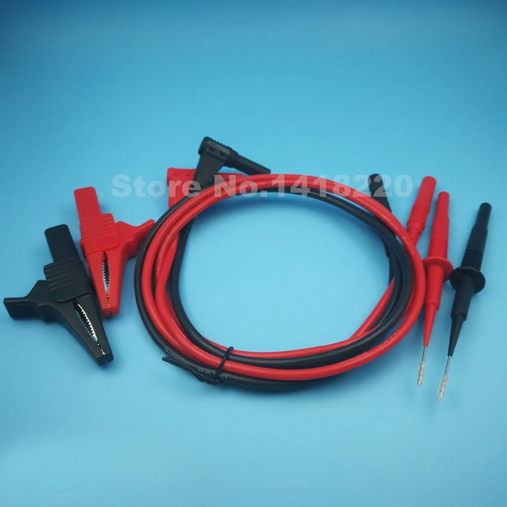 

1Set Insulation 32A 1000V Large Alligator Clip Test Clip Piercing Probe Lead 4mm Banana Jack for Multimeter Battery Automotive