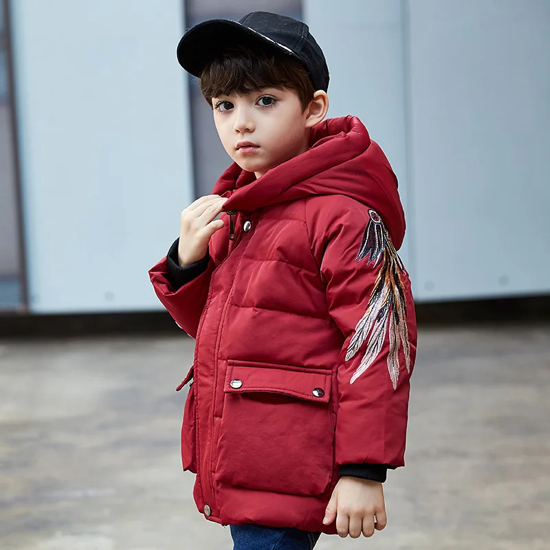 

Children Winter Down Jacket For Boy Clothes 2018 New Casual Printed Hooded Thick Warm Baby Boys Coat Kids Outerwear Overcoats