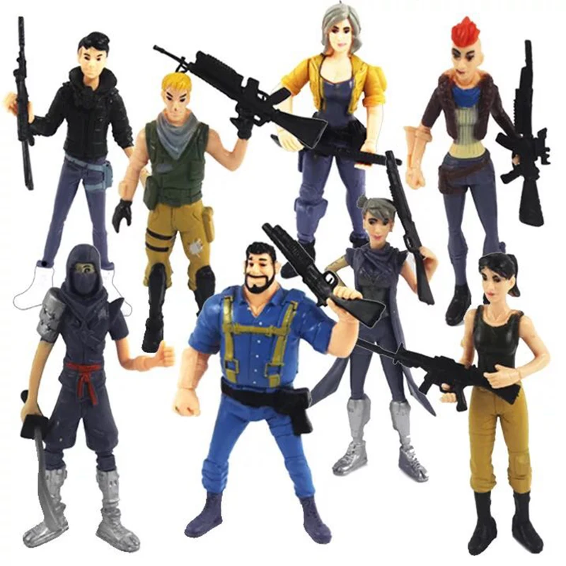 

8pcs/set Fortnight Battle Royale action figure Toy PVC Fortress Night Llama game Character Model For children Boy Gift 11.5cm