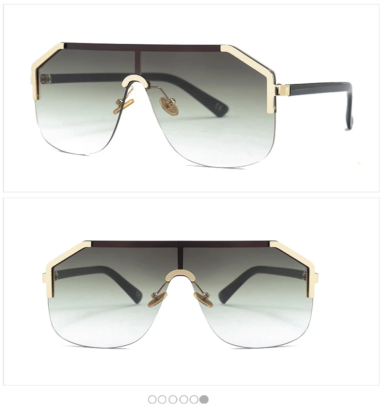 Королевский Девушка негабаритные Квадратные Солнцезащитные очки для женщин Брендовая Дизайнерская обувь цельная линза солнечные очки Для мужчин половина дужки металл очки UV400 ss770