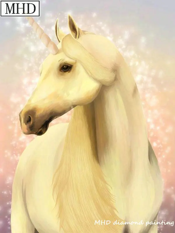 New Arrival Rhinestone 5d diy Diamond Painting Unicorn Cross Stitch 3d Mosaic Sticker Home Decor Animal Kit | Дом и сад