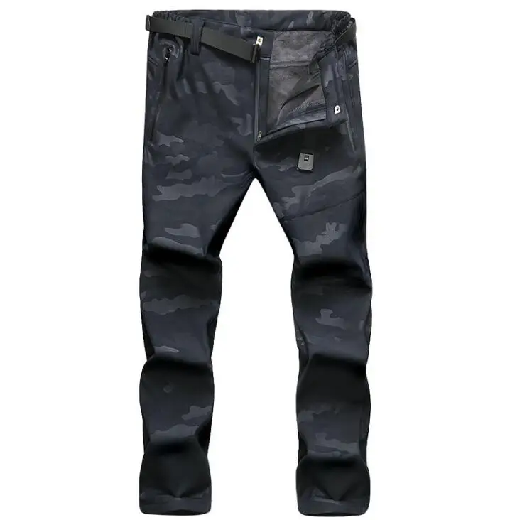Новые теплые мужские зимние походные флисовые теплые брюки водонепроницаемые ветрозащитные брюки походные брюки - Цвет: 01