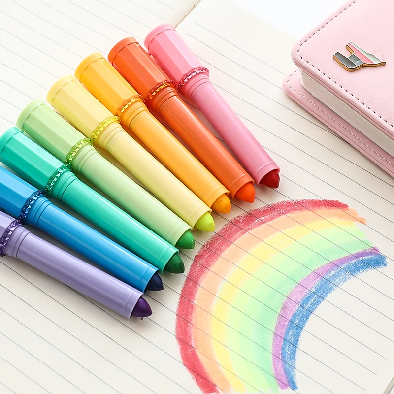 10 Pieces a Set Solid Gel Highlighters, Stick Dry Highlighter Ink Jet