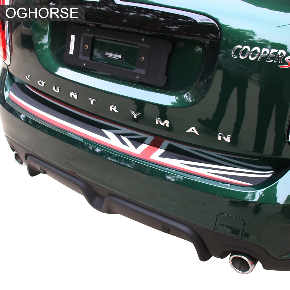 Union Jack Rear Bumper Rubber Protection Trunk Guard Trim Protector Sticker For MINI Cooper R55 R56 F55 F56 Countryman F60 R60