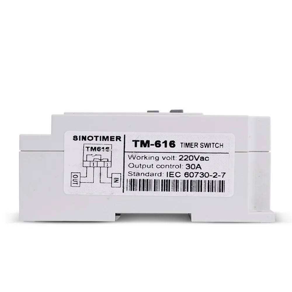 SINOTIMER TM616W-2 30A 220 в электронный Еженедельный программируемый цифровой таймер реле управление таймер Din рейка крепление