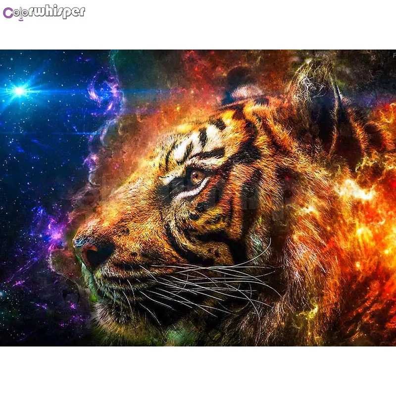 

ColorWhisper Daimond Painting Full Square/ Round Tiger Starry Sky Diamond Painting Rhinestone Crystal Cross Stitch Mosaic 749DP