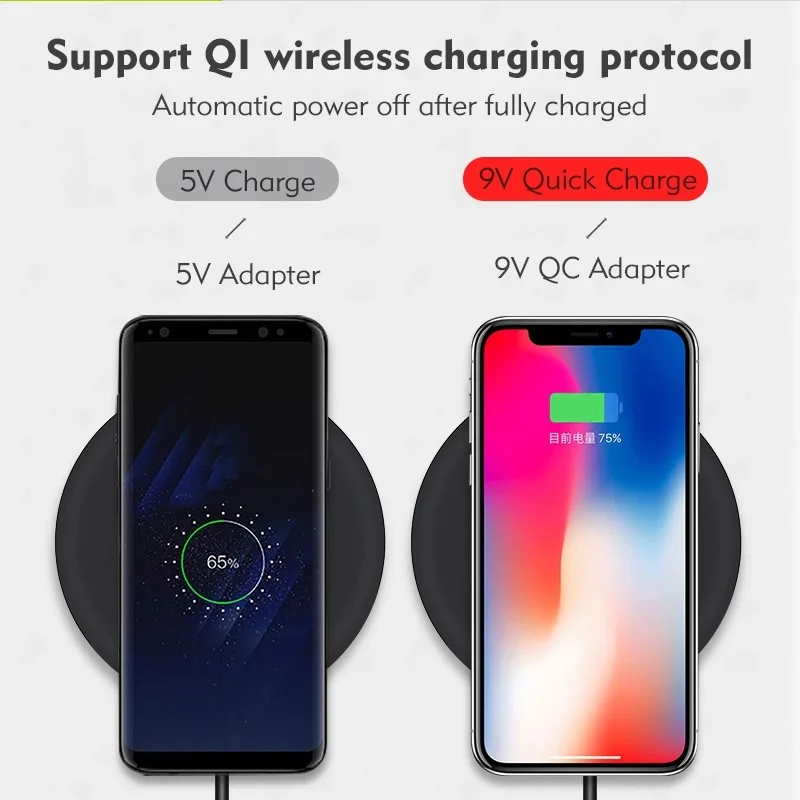 

Benks 10W/5W Quick Qi Wireless Charging For iPhone X XS XR 8 Plus Desktop Fast Charger Pad For Samsung Note 5 8 S7 Edge S8 Plus