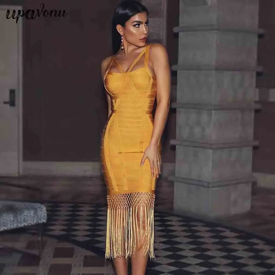 

2019 summer new dress female star party Bodycon sleeveless off-the-shoulder tight tassel sexy night dress women's Vestidos