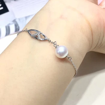 

925 Silver Pearl Bracelet Settings Findings Mountings Women Accessories Parts Bangle Female Lady Girls' Jewelry