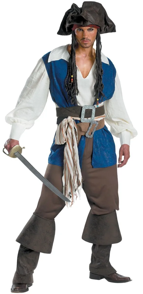 Мужской костюм пирата Ahoy Matey в открытом море для взрослых капитана бэкканера