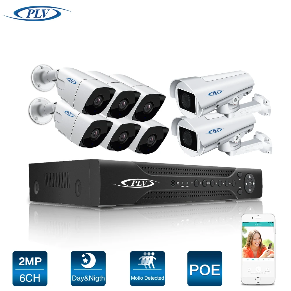 BEST PTZ CCTV Security Camera System 8ch 4MP POE NVR + 6* POE IP Camera