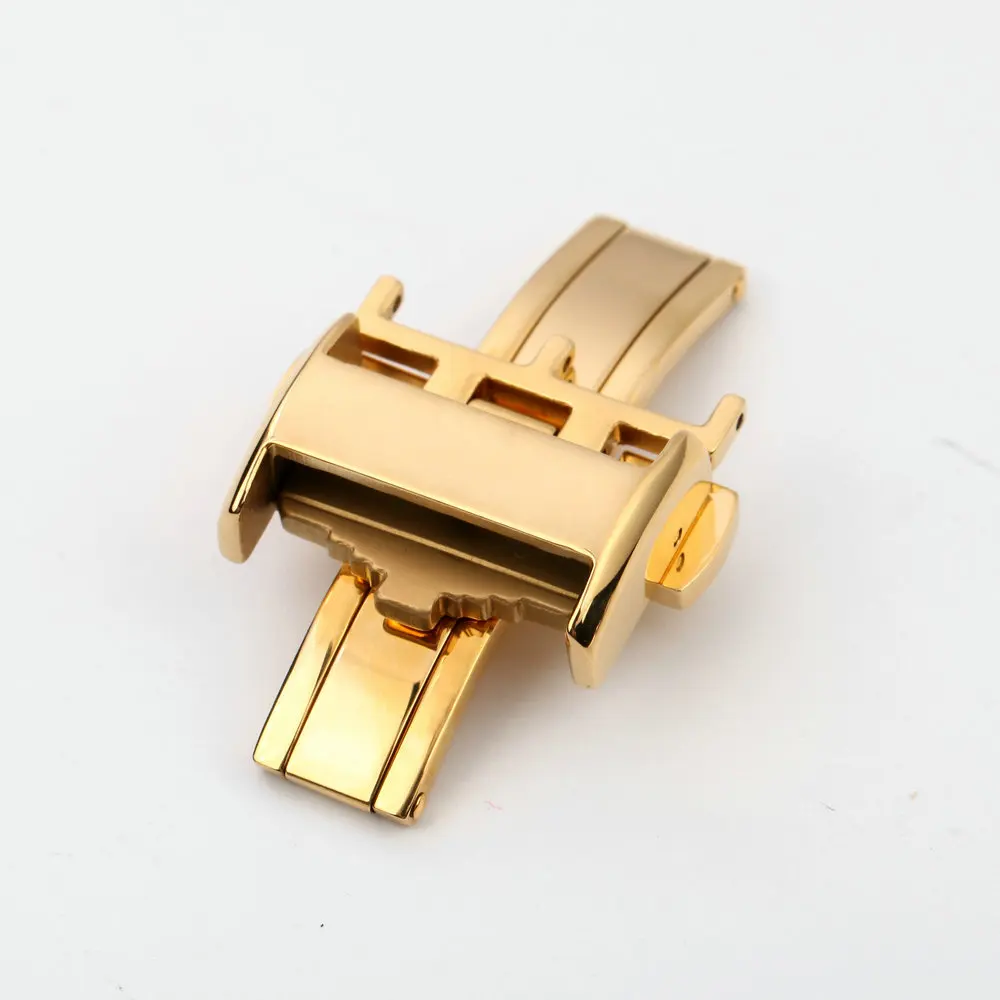 Плюс ремешок 14 18 мм ремешок Бабочка Пряжка набор для Longines часы застежка аксессуары из нержавеющей стали - Цвет ремешка: Золотой