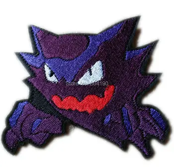 

4" Haunter Pokemon Go Team logo Iron On Patch HOT Pocket Comics Embroidered Sew On Emblem badge applique Costume Cosplay