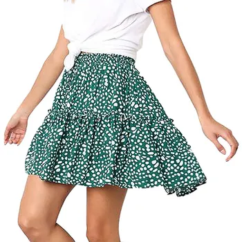 

Multicolors 2020 Summer Skirts Fashion Casual Polka Dot Print Ruffles A-Line Pleated Lace Up Short SKirtMaxi Long Skirts 25