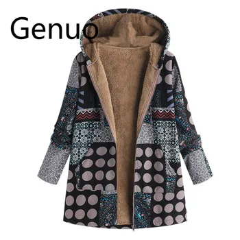 

Plus Size Women Hooded Plus Size Women Hooded Long Sleeve Vintage Ladies Fleece Thick Coats Zipper Coat 2019 winter jacket