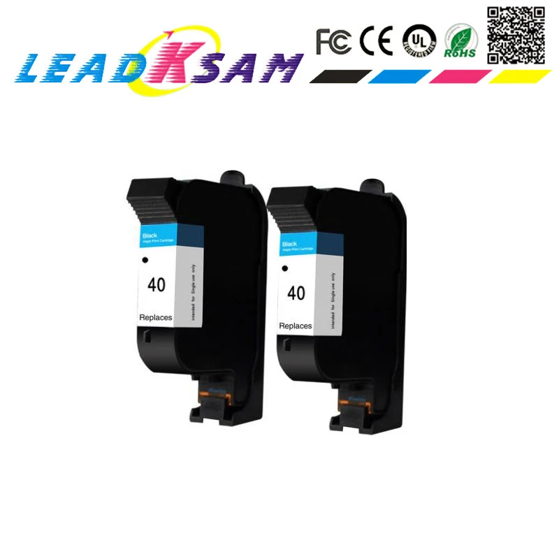 Черные картриджи 51640A совместимые с HP40 40 Designjet 488CA 650c 1200C 230 250c 330 350c 430 2 шт. |