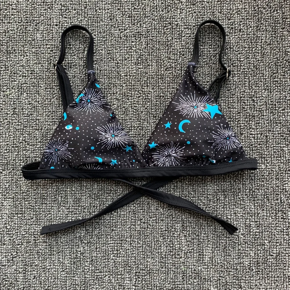 2019 Woman Star Print Tie Sexy Bikini Set summer breathable seaside sports swimwear push up bikinis e fatos de banho 40M30 (9)