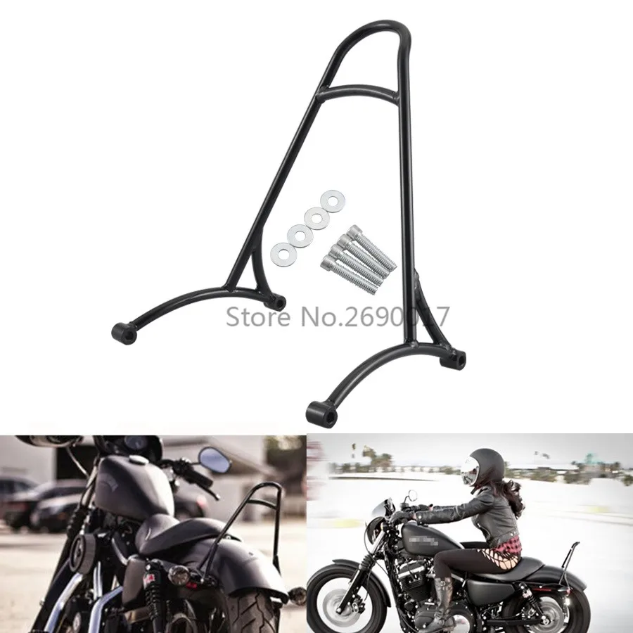 Черный Кронштейн спинки Sissy Bar для моделей Harley Sportster XL 883 1200 48 Iron модели по току в