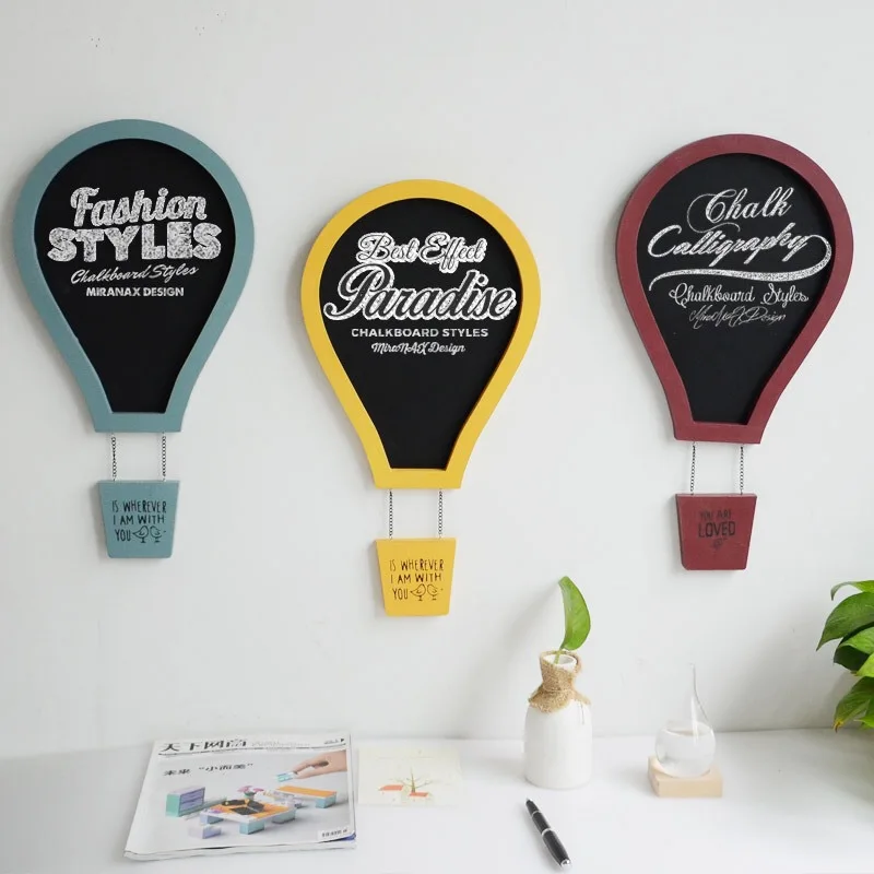 

Wall Hanging Decoration Wood Crafts Hot Air Balloon Blackboard Message Chalkboard Writing Boards Kids Room Memo Boards Ornaments