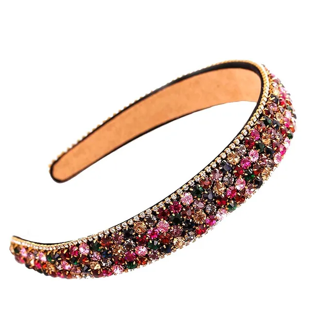 PJ.SDZM Luxury Gemstone Hair Bands Aurstria Rhinestone Headband Bridal