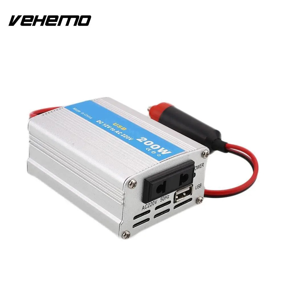 200W Auto Car Power Inverter Converter DC 12V To AC 220V w/Adapter Plug