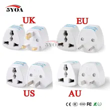 1 pc universal eua reino unido au para plugue da ue eua para euro europa parede de viagem ac adaptador de tomada de carregador de energia conversor 2 pino de soquete redondo