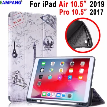 

Soft Silicon Back Case for Apple iPad Air 10.5 2019 Pro 10.5 2017 Cover Trifold Magnetic Smart Sleep Awake Funda + Pencil Slot