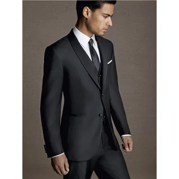 

New Time-limited Costume Homme New Arrival Vintage Mentuxedos 3 Pieces Wedding Suits For Men Shawl Lapel Groomsmen Slim Fit