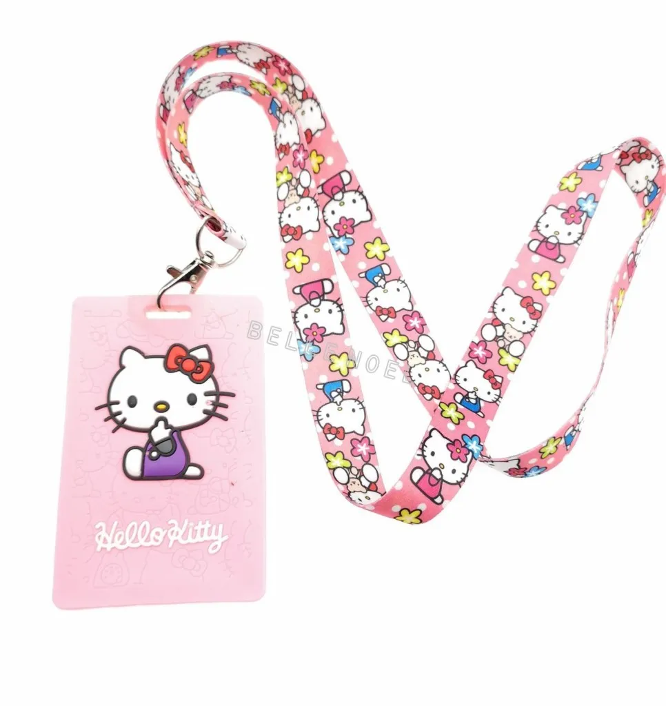 

1pcs Cartoon anime kids key chain Lanyard Bus subway ID Badge Holder Key Neck Strap kids gifts