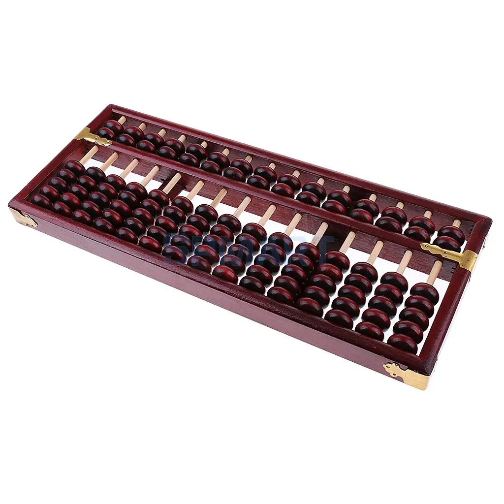 Vintage Wooden 15 Rods Arithmetic Abacus Chinese Calculation Tool for Children Adults Collectible Gift