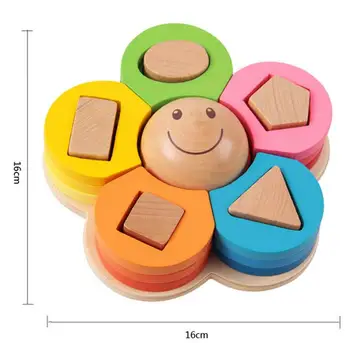 

Fly AC Educational Preschool Wooden Shape Color Recognition Geometric Board Block Stack Sort Chunky Toys, Birthday Gift